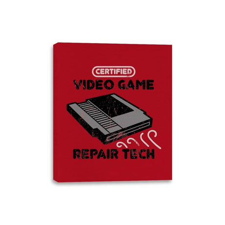 Certified Video Game Repair Tech - Canvas Wraps Canvas Wraps RIPT Apparel 8x10 / Red
