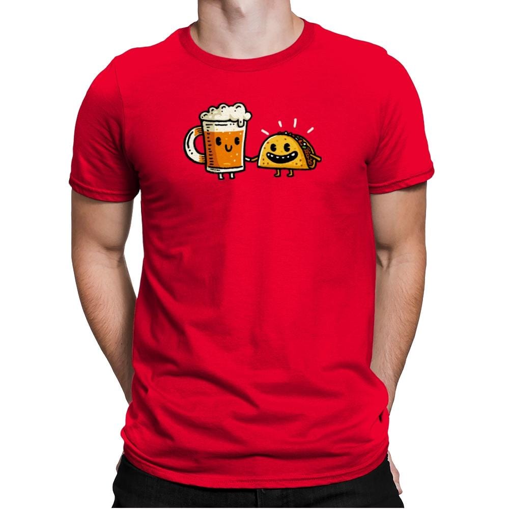 Cerveza & Taco - Mens Premium T-Shirts RIPT Apparel Small / Red