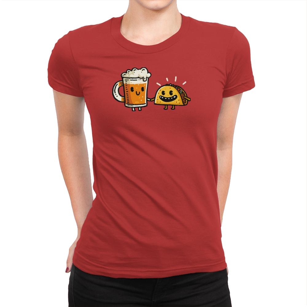 Cerveza & Taco - Womens Premium T-Shirts RIPT Apparel Small / Red