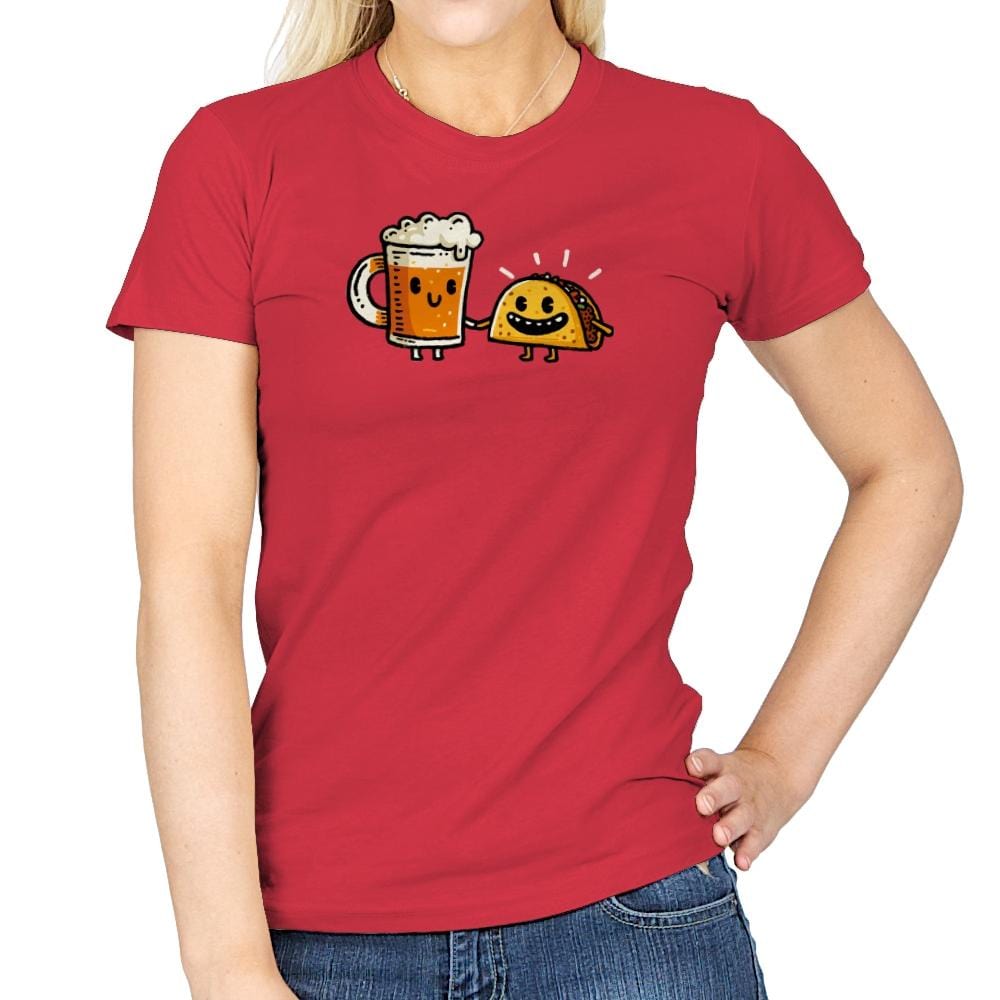 Cerveza & Taco - Womens T-Shirts RIPT Apparel Small / Red