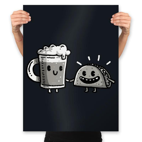 Cerveza y Taco Classic - Prints Posters RIPT Apparel 18x24 / Black