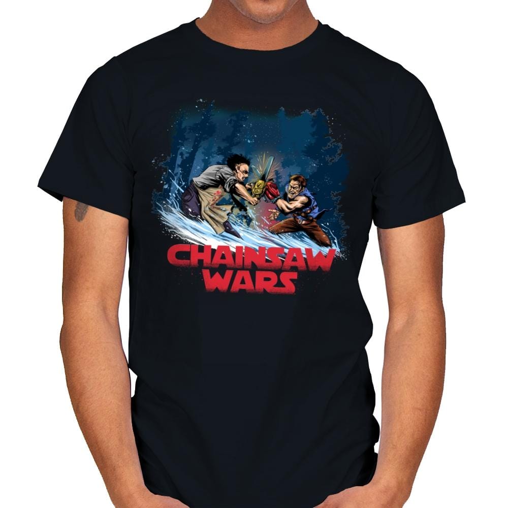 Chainsaw Wars - Mens T-Shirts RIPT Apparel Small / Black