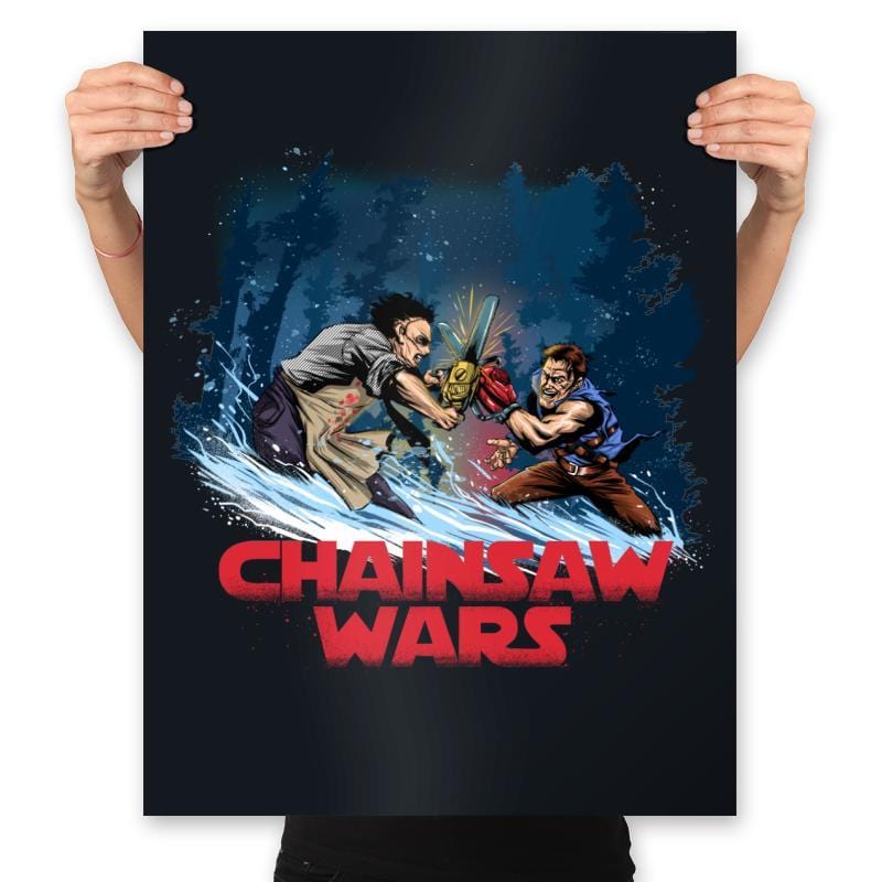 Chainsaw Wars - Prints Posters RIPT Apparel 18x24 / Black
