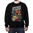 Chaos Khorne Flakes - Crew Neck Sweatshirt Crew Neck Sweatshirt RIPT Apparel Small / Black