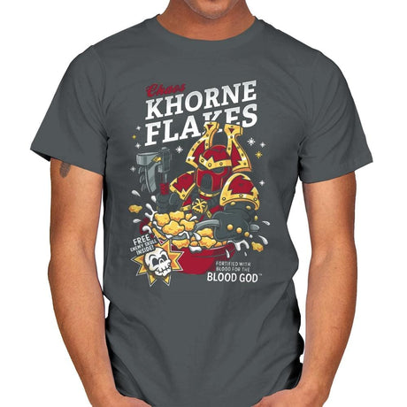 Chaos Khorne Flakes - Mens T-Shirts RIPT Apparel Small / Charcoal