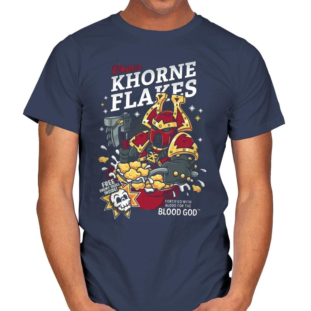 Chaos Khorne Flakes - Mens T-Shirts RIPT Apparel Small / Navy