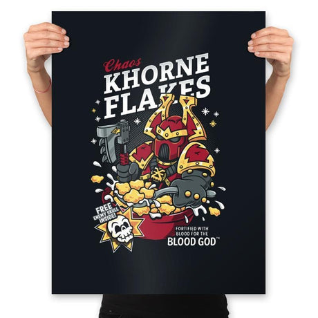 Chaos Khorne Flakes - Prints Posters RIPT Apparel 18x24 / Black