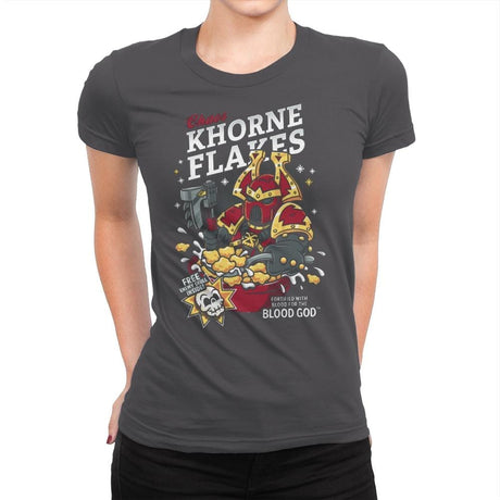 Chaos Khorne Flakes - Womens Premium T-Shirts RIPT Apparel Small / Heavy Metal