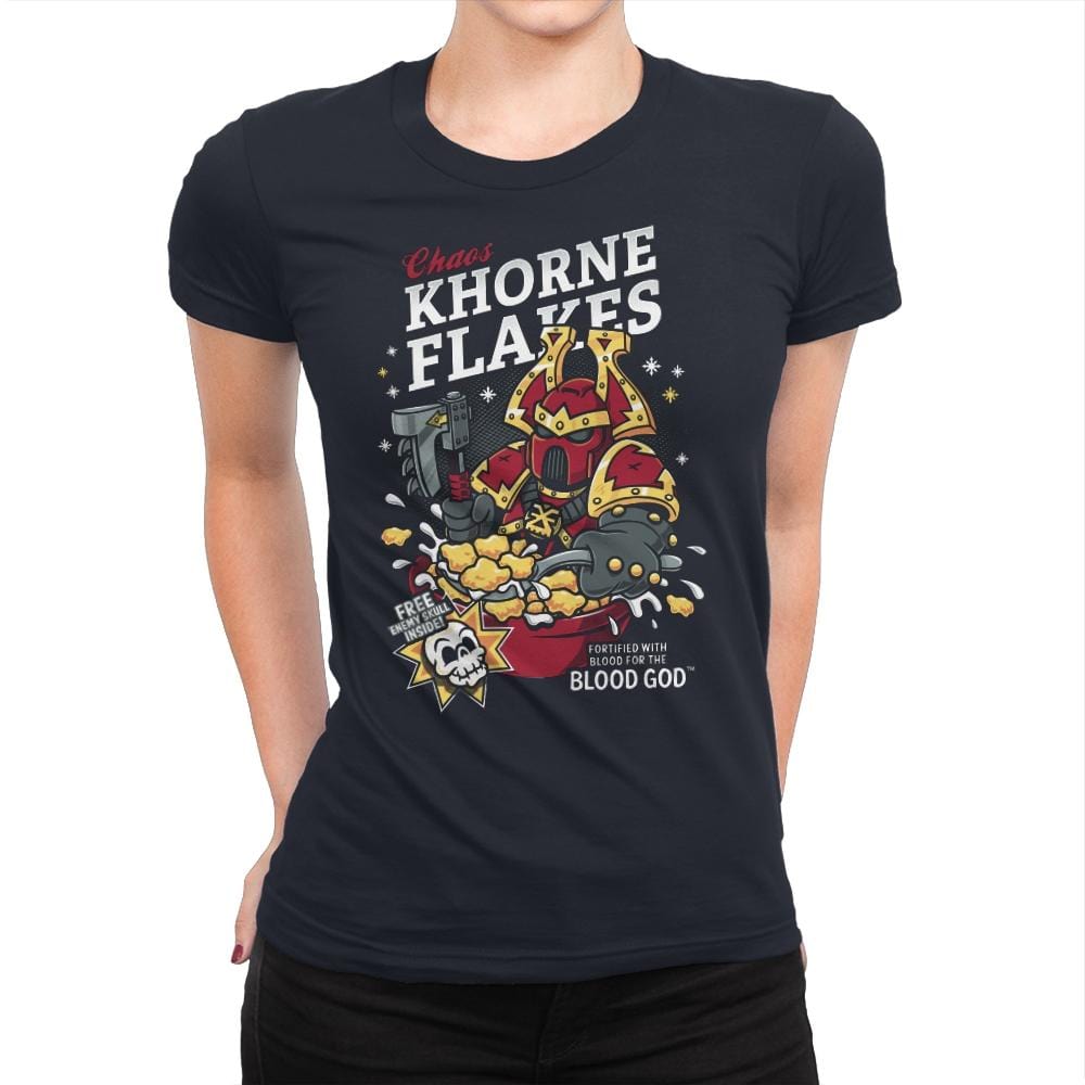 Chaos Khorne Flakes - Womens Premium T-Shirts RIPT Apparel Small / Midnight Navy