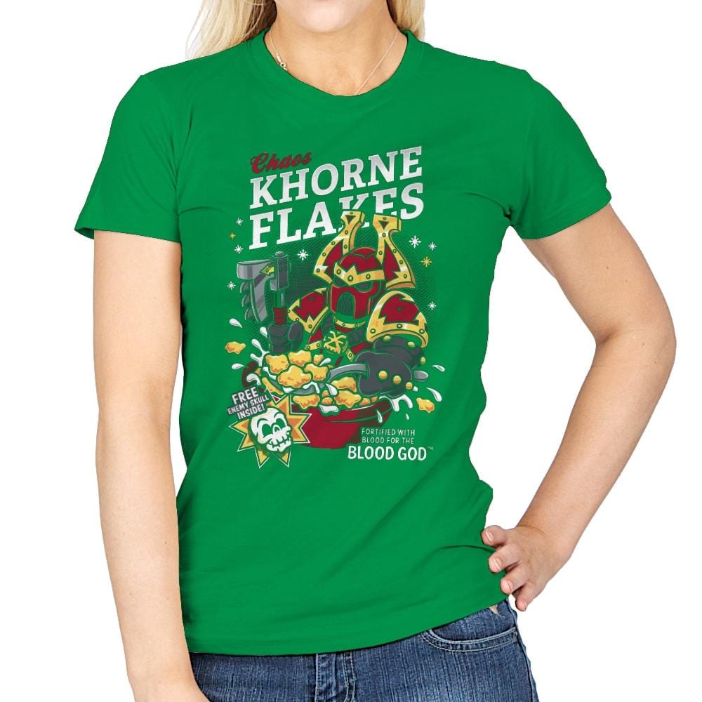 Chaos Khorne Flakes - Womens T-Shirts RIPT Apparel Small / Irish Green