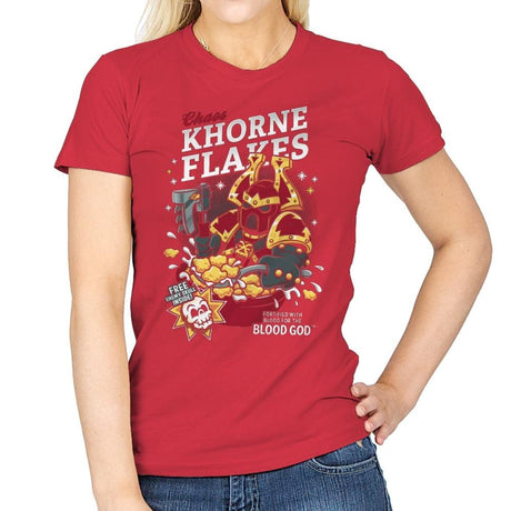 Chaos Khorne Flakes - Womens T-Shirts RIPT Apparel Small / Red