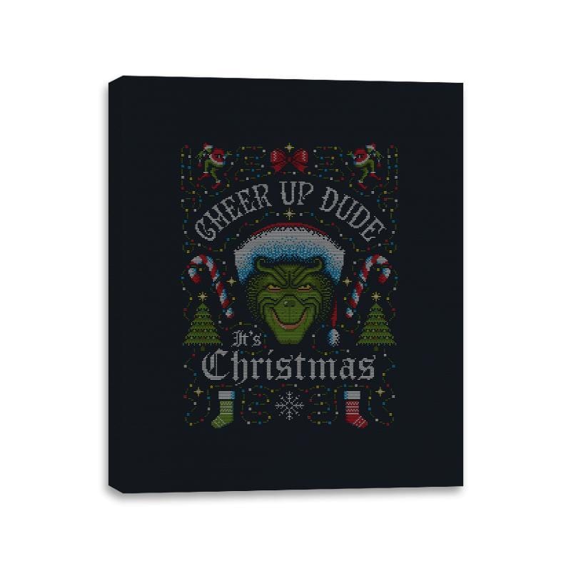 Cheer Up Dude, It's Christmas - Ugly Holiday - Canvas Wraps Canvas Wraps RIPT Apparel 11x14 / Black