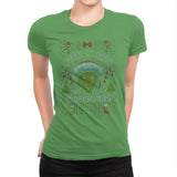 Cheer Up Dude, It's Christmas - Ugly Holiday - Womens Premium T-Shirts RIPT Apparel Small / Kelly Green