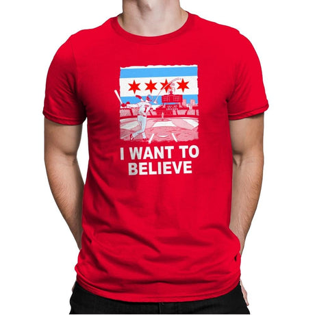 Chi Want To Believe Exclusive - Mens Premium T-Shirts RIPT Apparel Small / Red