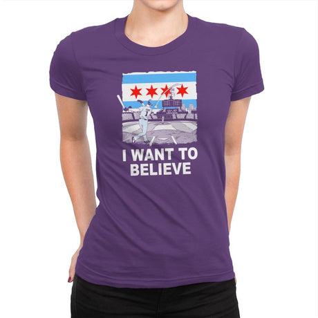 Chi Want To Believe Exclusive - Womens Premium T-Shirts RIPT Apparel Small / Purple Rush