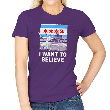 Chi Want To Believe Exclusive - Womens T-Shirts RIPT Apparel Small / Purple