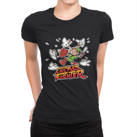 Chicken Fighter - Womens Premium T-Shirts RIPT Apparel Small / Black