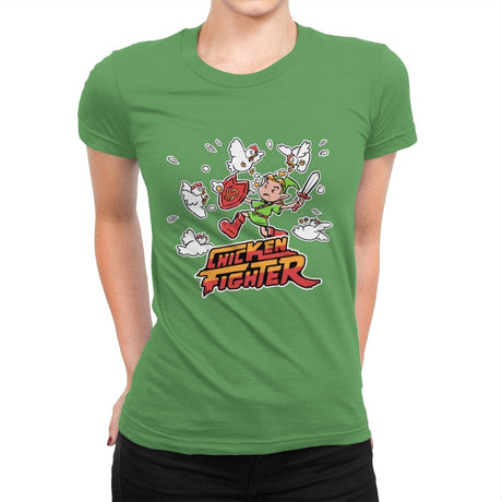 Chicken Fighter - Womens Premium T-Shirts RIPT Apparel Small / Kelly