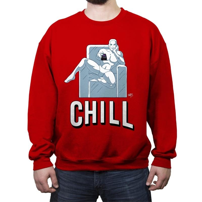 Chill - Crew Neck Sweatshirt Crew Neck Sweatshirt RIPT Apparel Small / Red