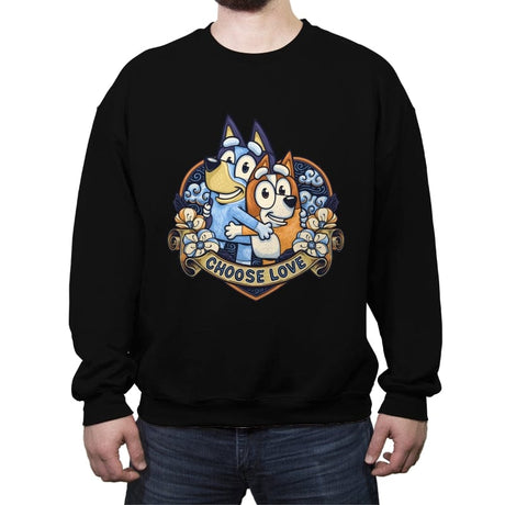 Choose Love - Crew Neck Sweatshirt Crew Neck Sweatshirt RIPT Apparel Small / Black