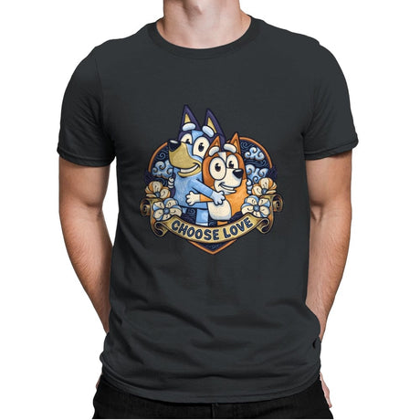 Choose Love - Mens Premium T-Shirts RIPT Apparel Small / Heavy Metal