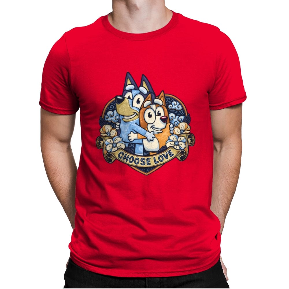 Choose Love - Mens Premium T-Shirts RIPT Apparel Small / Red