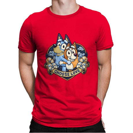 Choose Love - Mens Premium T-Shirts RIPT Apparel Small / Red