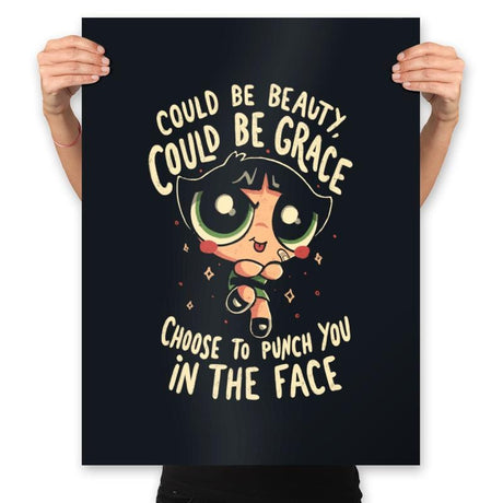 Choose To Punch You In The Face - Prints Posters RIPT Apparel 18x24 / Black