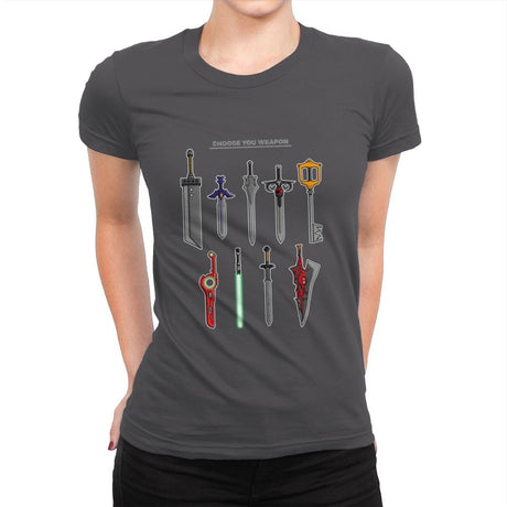 Choose Your Weapons - Womens Premium T-Shirts RIPT Apparel Small / Heavy Metal