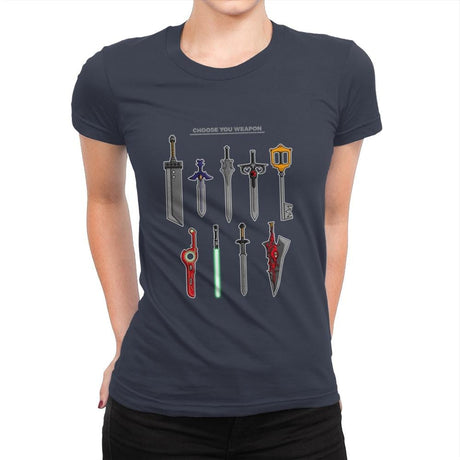 Choose Your Weapons - Womens Premium T-Shirts RIPT Apparel Small / Indigo