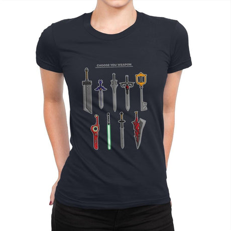 Choose Your Weapons - Womens Premium T-Shirts RIPT Apparel Small / Navy