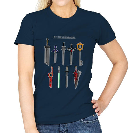 Choose Your Weapons - Womens T-Shirts RIPT Apparel Small / Navy