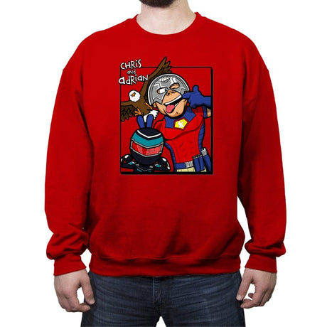 Chris and Adrian - Crew Neck Sweatshirt Crew Neck Sweatshirt RIPT Apparel Small / Red