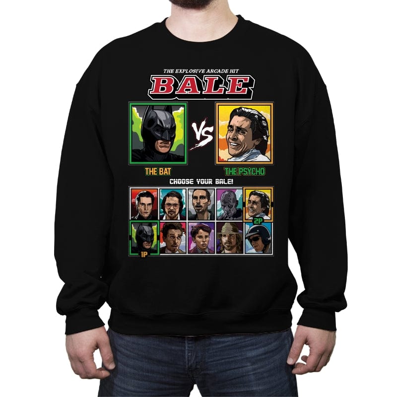 Christian Bale Fighter - Crew Neck Sweatshirt Crew Neck Sweatshirt RIPT Apparel Small / Black