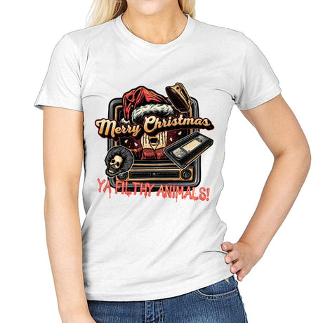 Christmas Animals - Womens T-Shirts RIPT Apparel Small / White