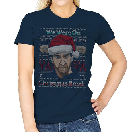 Christmas Break Up - Womens T-Shirts RIPT Apparel Small / Navy