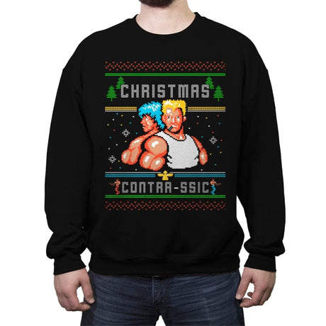 Christmas Contrassic - Crew Neck Sweatshirt Crew Neck Sweatshirt RIPT Apparel Small / Black
