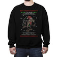 Christmas Dinner - Ugly Holiday - Crew Neck Sweatshirt Crew Neck Sweatshirt RIPT Apparel Small / Black