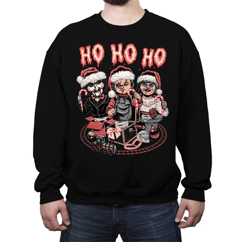 Christmas Dolls - Crew Neck Sweatshirt Crew Neck Sweatshirt RIPT Apparel Small / Black