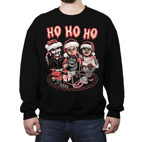 Christmas Dolls - Crew Neck Sweatshirt Crew Neck Sweatshirt RIPT Apparel Small / Black