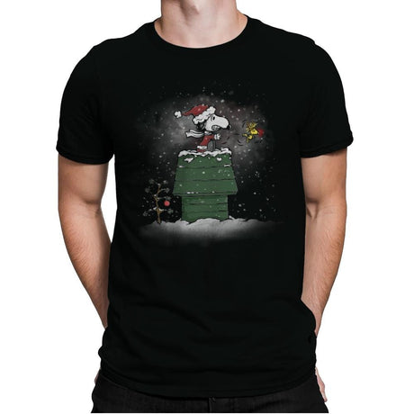 Christmas Eve Flying Ace - Mens Premium T-Shirts RIPT Apparel Small / Black