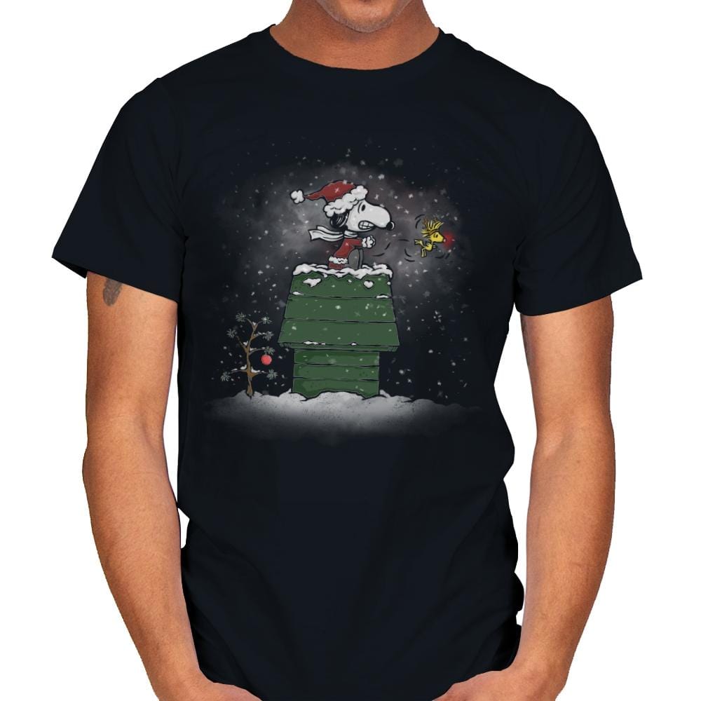 Christmas Eve Flying Ace - Mens T-Shirts RIPT Apparel Small / Black