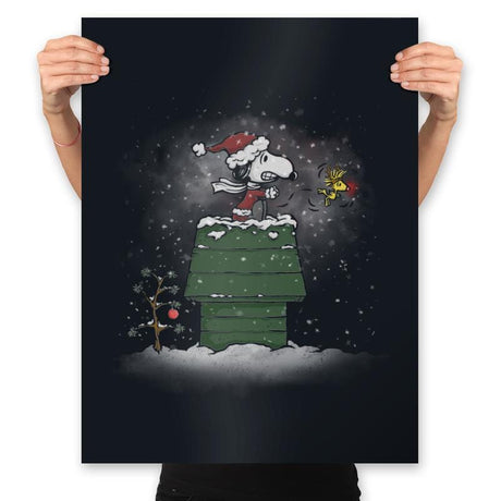 Christmas Eve Flying Ace - Prints Posters RIPT Apparel 18x24 / Black
