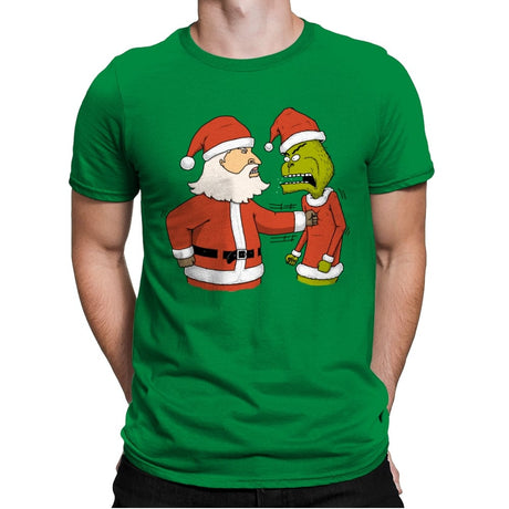 Christmas Fight - Mens Premium T-Shirts RIPT Apparel Small / Kelly
