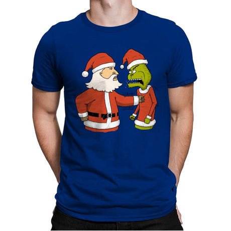 Christmas Fight - Mens Premium T-Shirts RIPT Apparel Small / Royal