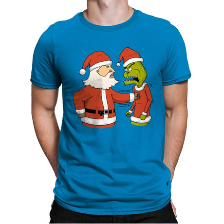 Christmas Fight - Mens Premium T-Shirts RIPT Apparel Small / Turqouise