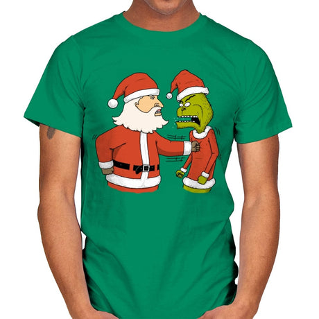 Christmas Fight - Mens T-Shirts RIPT Apparel Small / Kelly