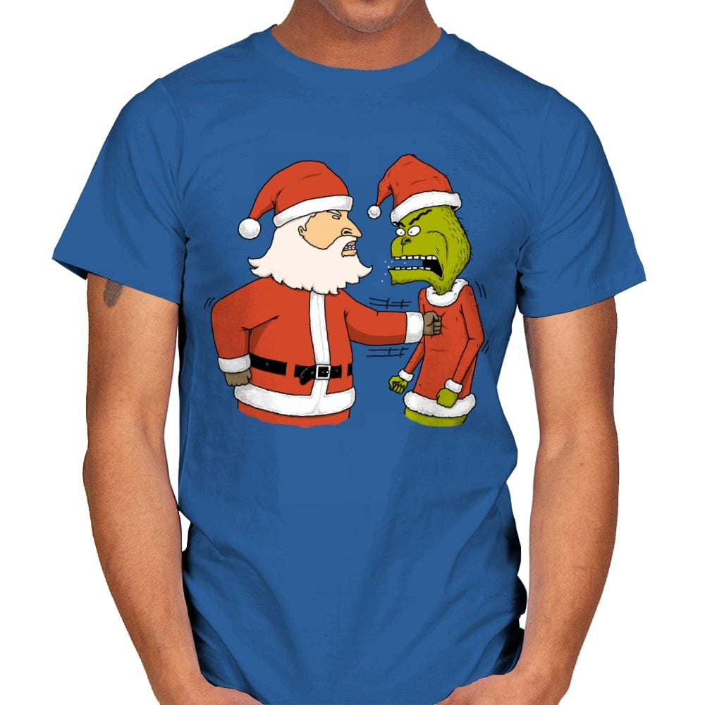 Christmas Fight - Mens T-Shirts RIPT Apparel Small / Royal