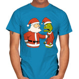 Christmas Fight - Mens T-Shirts RIPT Apparel Small / Sapphire