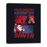 Christmas Fight - Pixel Santa vs Krampus - Shirt Club - Canvas Wraps Canvas Wraps RIPT Apparel 16x20 / Black